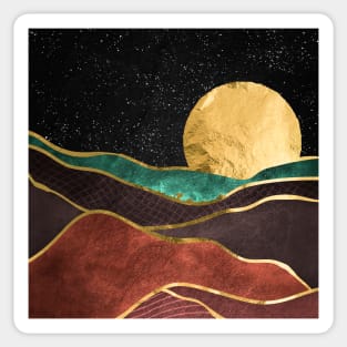 Gold landscape with moon #1 Sticker